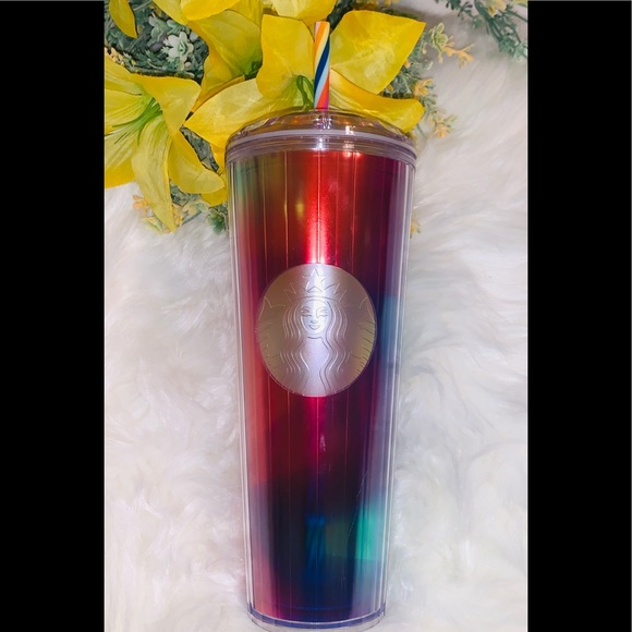 Starbucks Multi Colored Rainbow Kaleidoscope Dome Cup Tumbler 24oz Venti 2020 - Picture 12 of 15